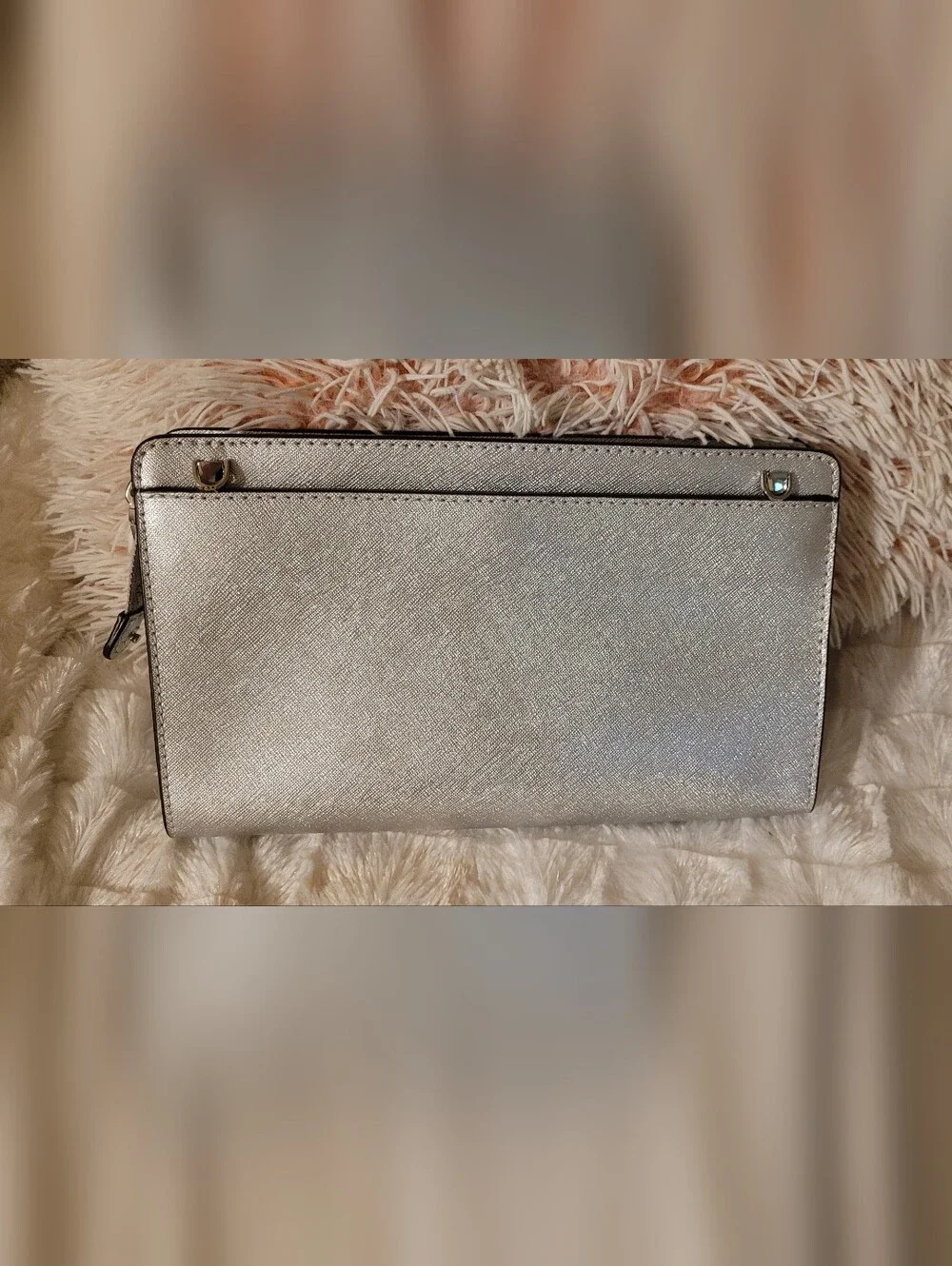 Silver Michael Kors Purse - Crosbody/Shoulder or Clutch - LIKE NEW - Picture 4 of 14